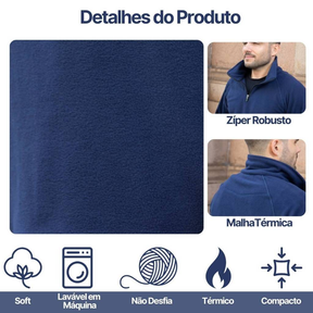 Casaco Masculino Agasalho Fleece Microfibra Soft Quente Elegante Esportivo Básico