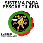 Sistema para pescaria de tilápia Pac Man Fish (bóia de pesca) tamanho para vara de 3.60 com 1 azol