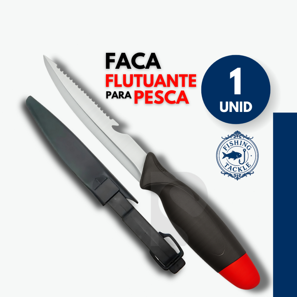 Faca de Pesca Fileteira Flutuante com Descamador de Peixe Escamador Pescadores Profissional