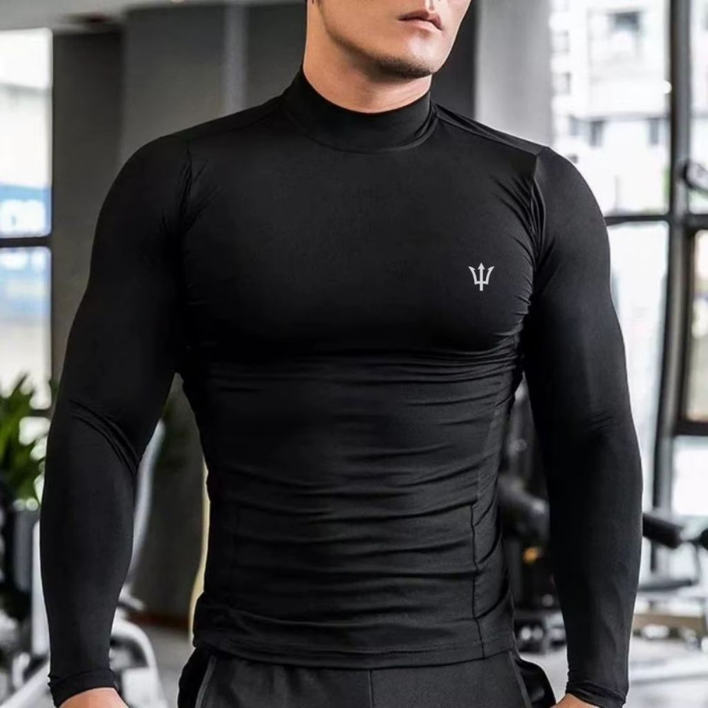 Camiseta Térmica Masculina Gola alta Camisa Proteção Solar Uv 50 Segunda Pele