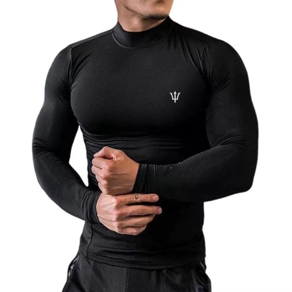 Camiseta Térmica Masculina Gola alta Camisa Proteção Solar Uv 50 Segunda Pele