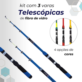 Kit 2 Vara De Pesca 60-120lbs Completa Com Molinete Esportiva Ao Ar Livre Robalo Portátil Com Linha