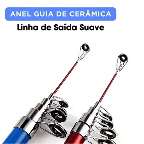 Kit 2 Vara De Pesca 60-120lbs Completa Com Molinete Esportiva Ao Ar Livre Robalo Portátil Com Linha
