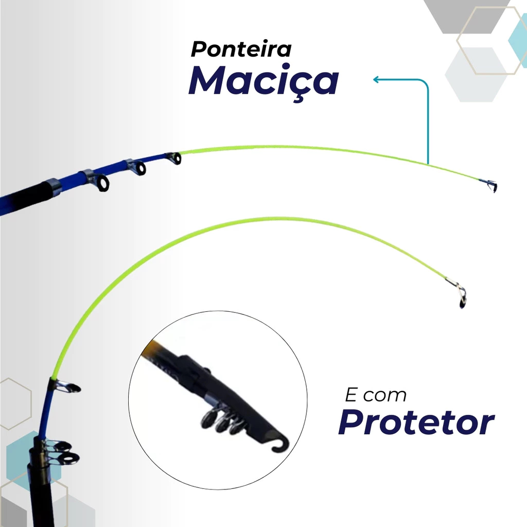 Kit 2 Vara De Pesca 60-120lbs Completa Com Molinete Esportiva Ao Ar Livre Robalo Portátil Com Linha