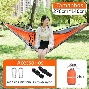 Rede De Dormir Casal 300kg Lazer Camping Selva Nylon 210t Rede Descanso JOYFOX