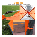 Barraca De Acampamento Automático Grande Para Camping 5-8 Lugares Ventilacao 270*270*150cm Portátil A Prova D'agua Dois