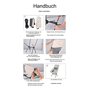 Cadeira portátil para acampamento, cadeira dobrável portátil destacável em tecido Oxford, cadeira de acampamento ao ar