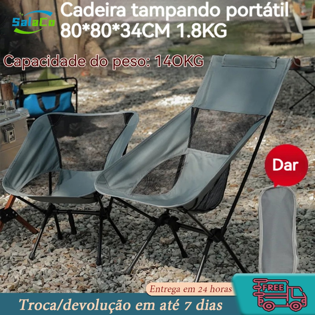 Cadeira portátil para acampamento, cadeira dobrável portátil destacável em tecido Oxford, cadeira de acampamento ao ar