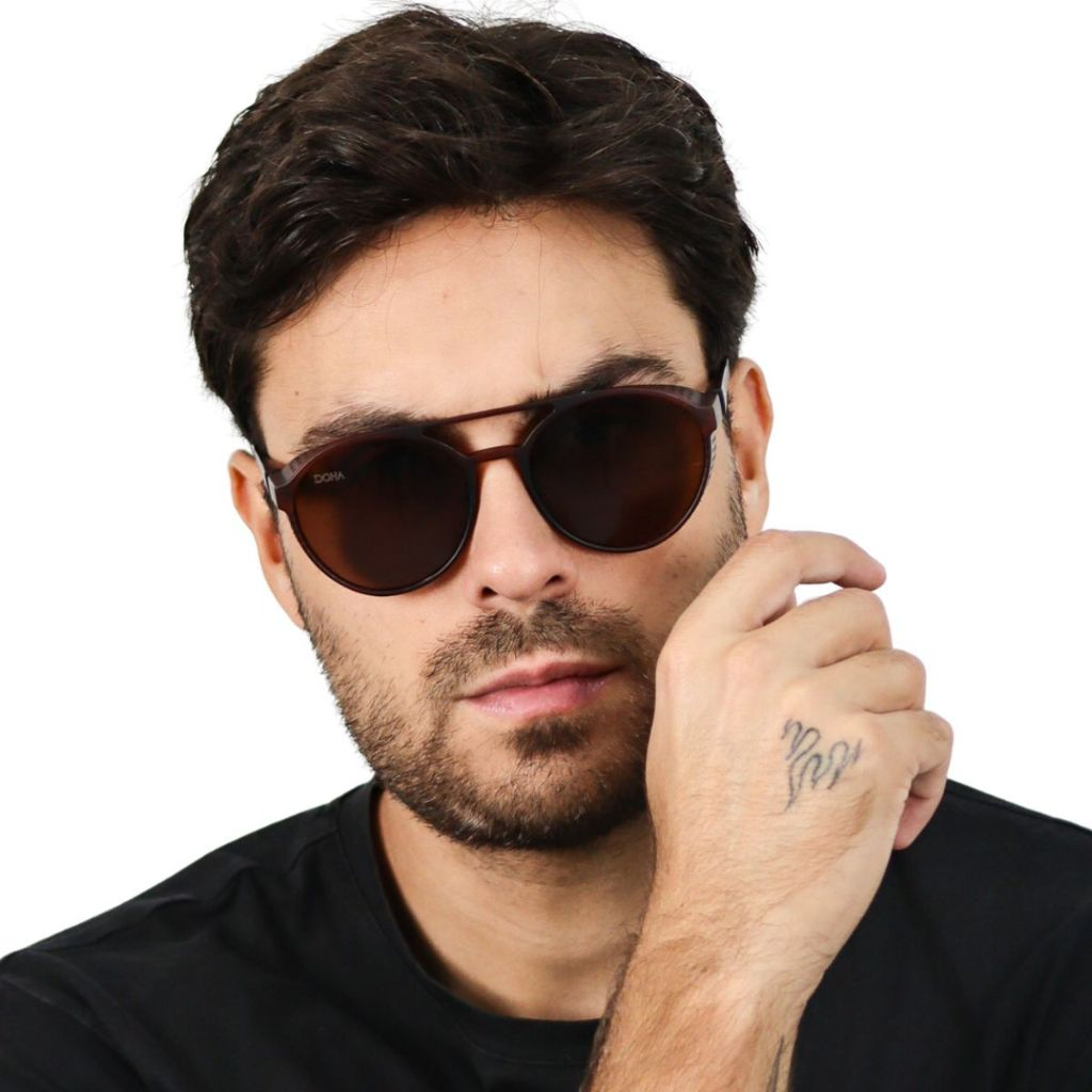 Óculos De Sol Redondo Original Masculino Moderno Boss Doha Glasses