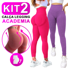 Kit Com 2 Calça Legging Feminina Academia Esportiva Fitness Cintura Alta Levanta Bumbum