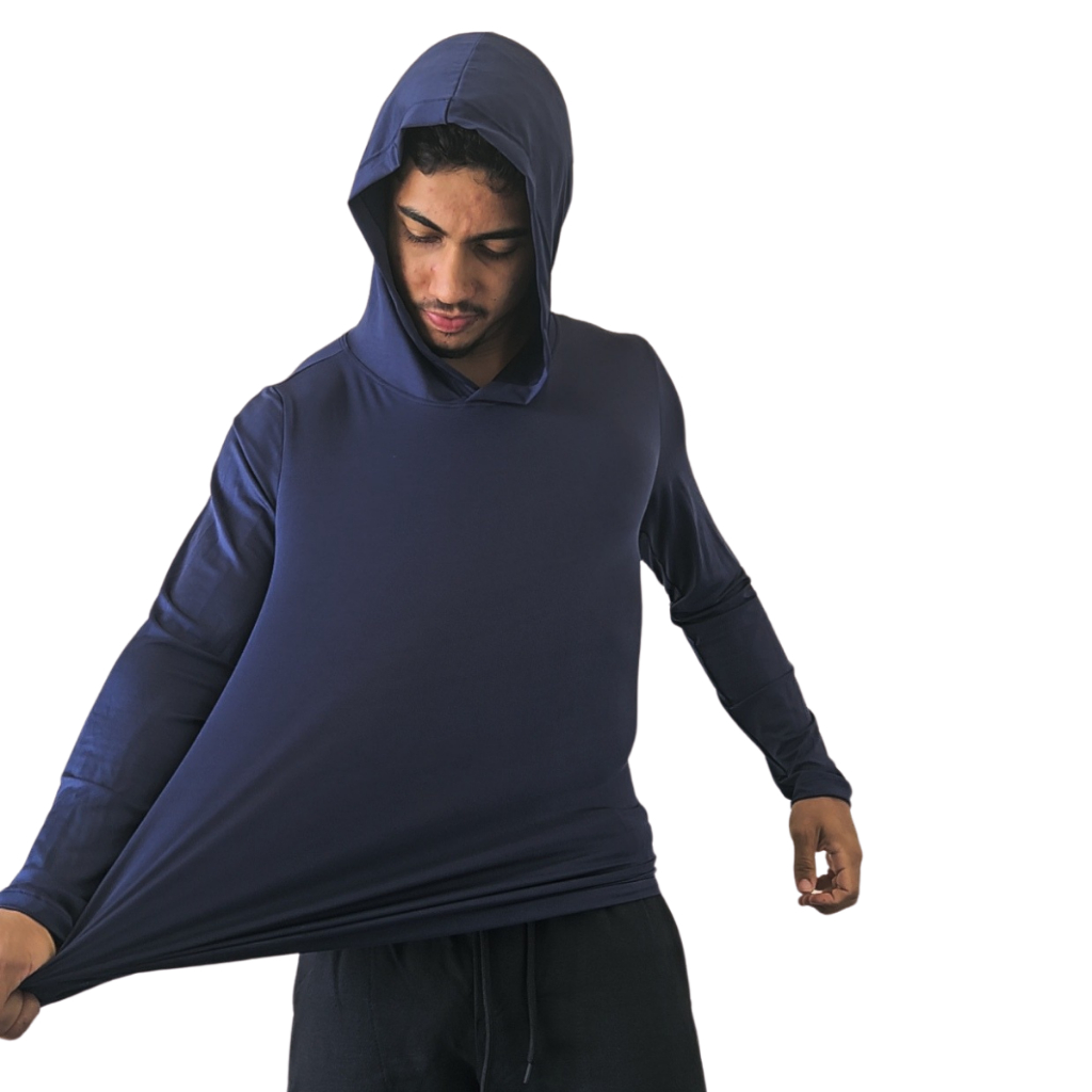 KIT de 4 Camisas Térmicas Dry Fit UV 50+ Com Capuz tamanho P ao G4 Extra Grande