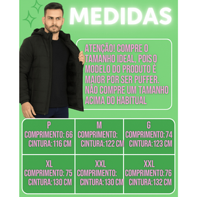 Jaqueta Bobojaco Casaco Forrada Frio Peluciada PUFFER Outono Neve Frio Impermeável Intenso Com Punho Gominho Que