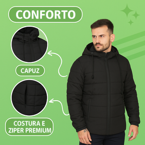 Jaqueta Bobojaco Casaco Forrada Frio Peluciada PUFFER Outono Neve Frio Impermeável Intenso Com Punho Gominho Que