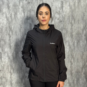 Jaqueta Forrada Corta Vento Feminina Capuz Impermeável Casaco Otriginal Academia Bordbless