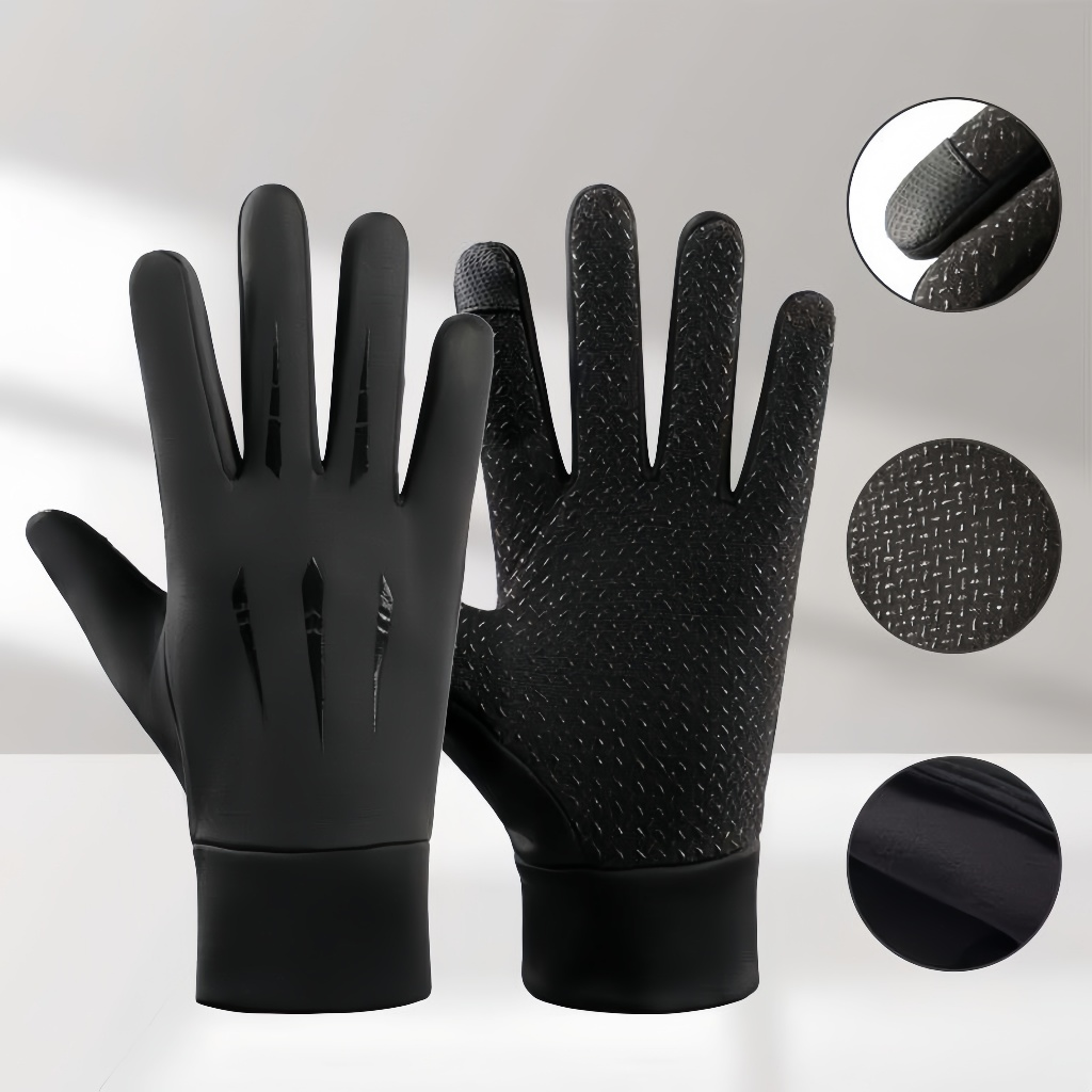 Luvas De Inverno Masculinas Impermeáveis Térmicas Com touch screen E Bolso Antiderrapante