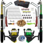 Kit De Pesca Completa 2 Varas Telescópica 2 Molinete E Itens