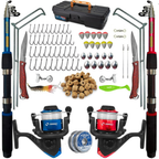 Kit De Pesca Completa 2 Varas Telescópica 2 Molinete E Itens