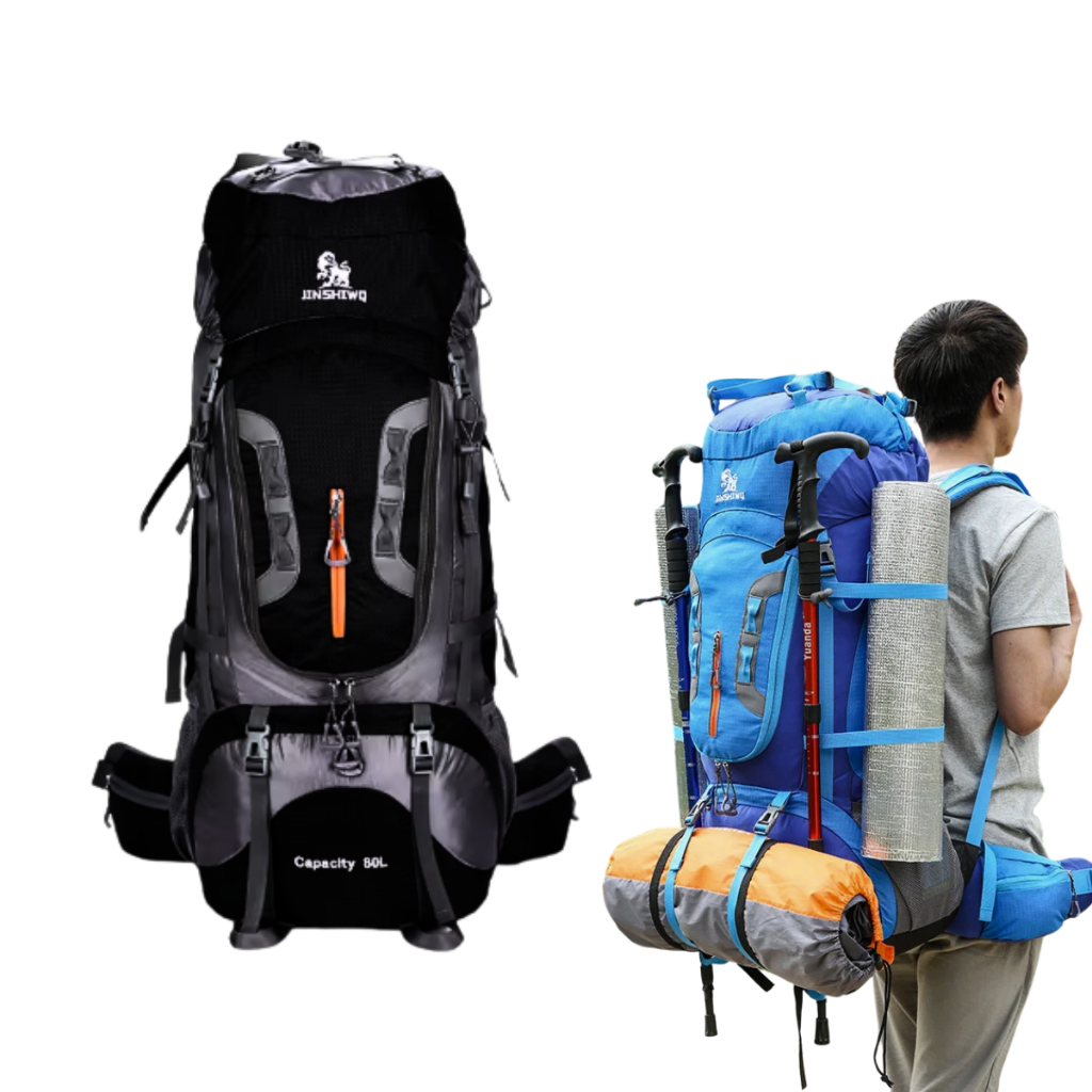 Mochila Impermeável Viajem Montanhismo Apoio Alumínio Costas Camping Cargueira Alpinismo Grande Capacidade 80 Litros