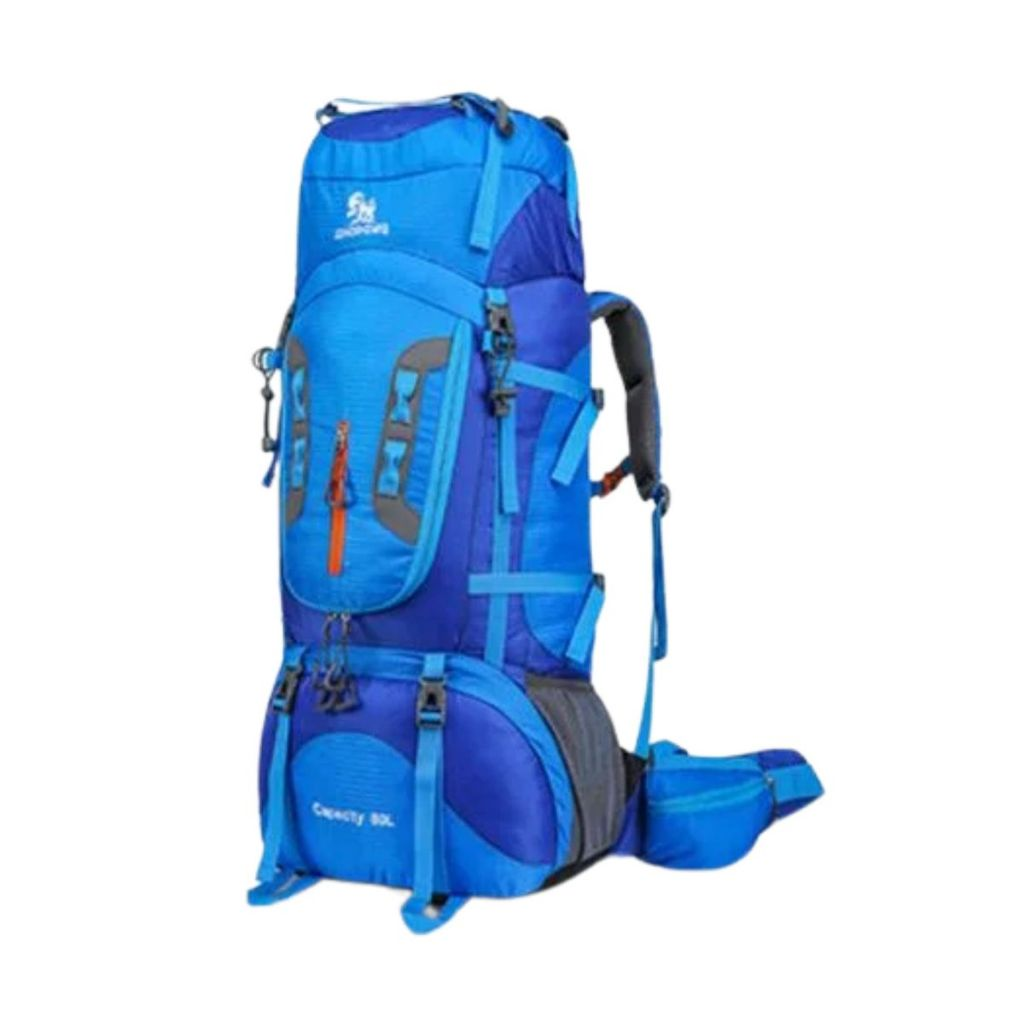 Mochila Impermeável Viajem Montanhismo Apoio Alumínio Costas Camping Cargueira Alpinismo Grande Capacidade 80 Litros