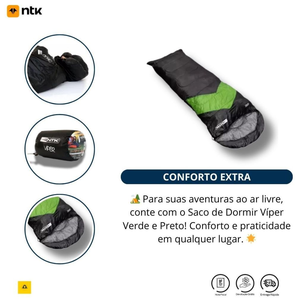 Kit Camping Barraca 2P Koala + Saco de Dormir Viper Verde + Isolante Térmico EVA