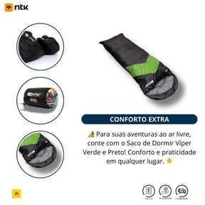 Kit Camping Barraca 2P Koala + Saco de Dormir Viper Verde + Isolante Térmico EVA