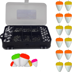 Kit Pesca Esportiva Chumbada Anzol Giradores e Boias Sino e Linha