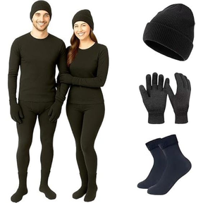 Kit roupa térmica segunda pele unisex para inverno forrada e quentinha com touca, cachecol e luva