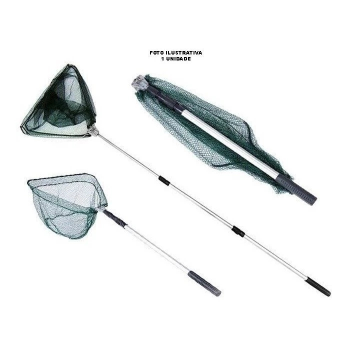 Passaguá Retrátil Para Pesca E Capura de Camarão Dobrável Alumínio 1,70 Metros
