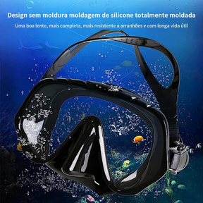 Kit Mergulho Máscara Respirador Snorkel Profissional Adulto