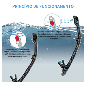 Kit Mergulho Máscara Respirador Snorkel Profissional Adulto