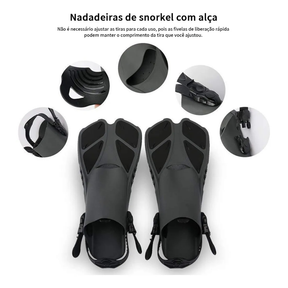 Kit Mergulho Máscara Respirador Snorkel Profissional Adulto