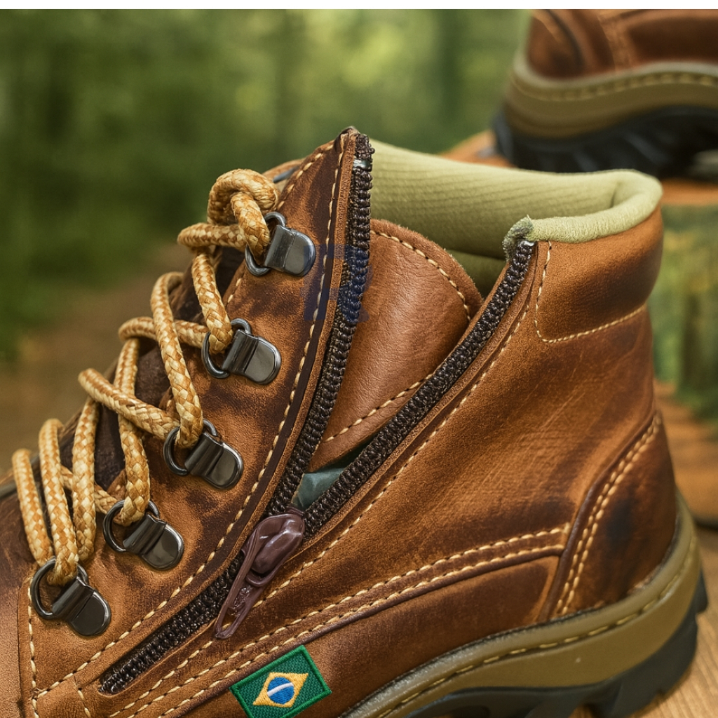 Bota Segurança coturno Botina Unissex Masculina Feminina Confortável Com CA Couro Legitimo