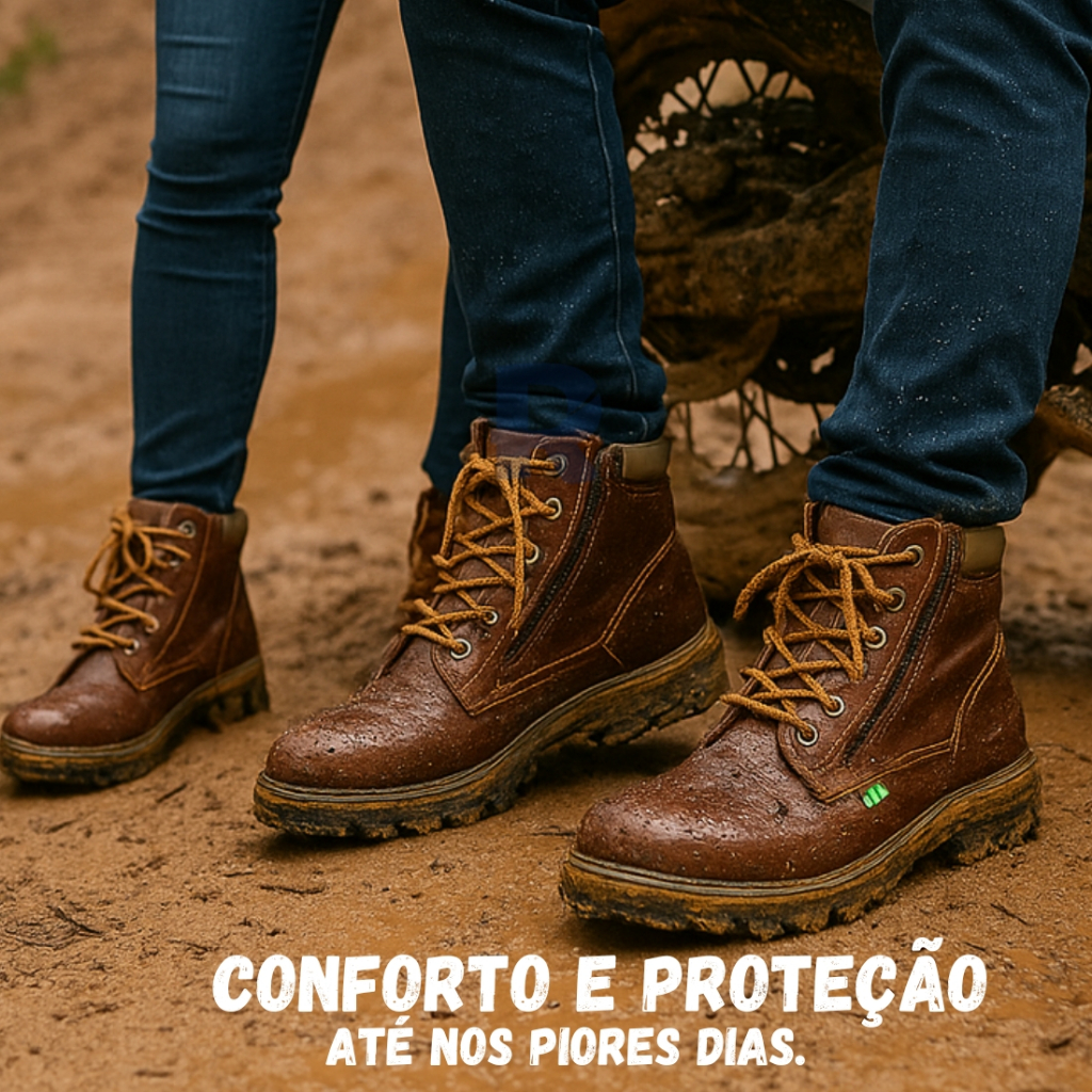 Bota Segurança coturno Botina Unissex Masculina Feminina Confortável Com CA Couro Legitimo