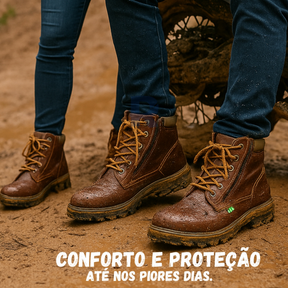 Bota Segurança coturno Botina Unissex Masculina Feminina Confortável Com CA Couro Legitimo