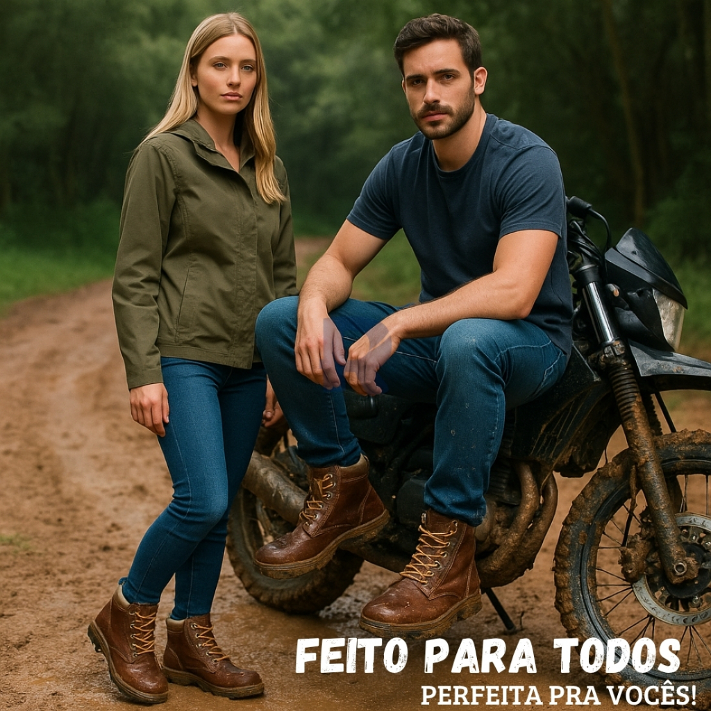 Bota Segurança coturno Botina Unissex Masculina Feminina Confortável Com CA Couro Legitimo