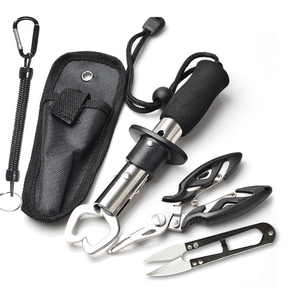 Alicate de pesca conjunto de 5 peças, clipe de peixe, alicate de pesca multifuncional de 5 peças