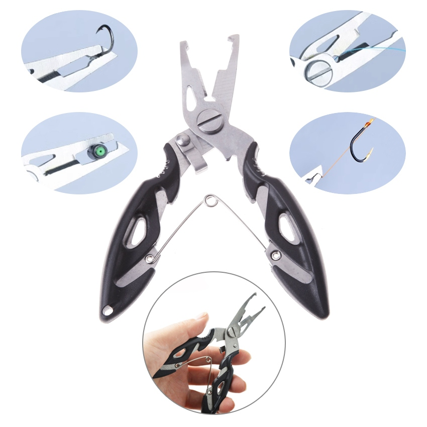 Alicate de pesca conjunto de 5 peças, clipe de peixe, alicate de pesca multifuncional de 5 peças