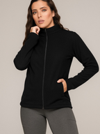 Jaqueta Blusa Soft Fleece Feminina Flanelado Gola Alta Inverno Tamanho Médio ao Plus Size