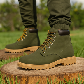 Bota Coturno Masculino com Cadarço Solado Borracha Anti Derrapante Couro Ecológico + Brinde Carteira Preta Básica