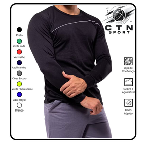 Camiseta Masculina Manga Longa Academia DryFit Slim
