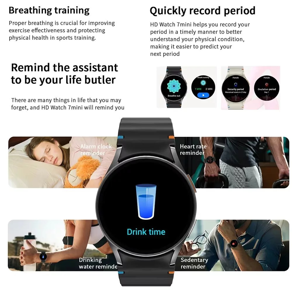 Novo F8 SmartWatch: Chamada Bluetooth, À Prova de Água, Compatível Android e iOS, Design Redondo‌