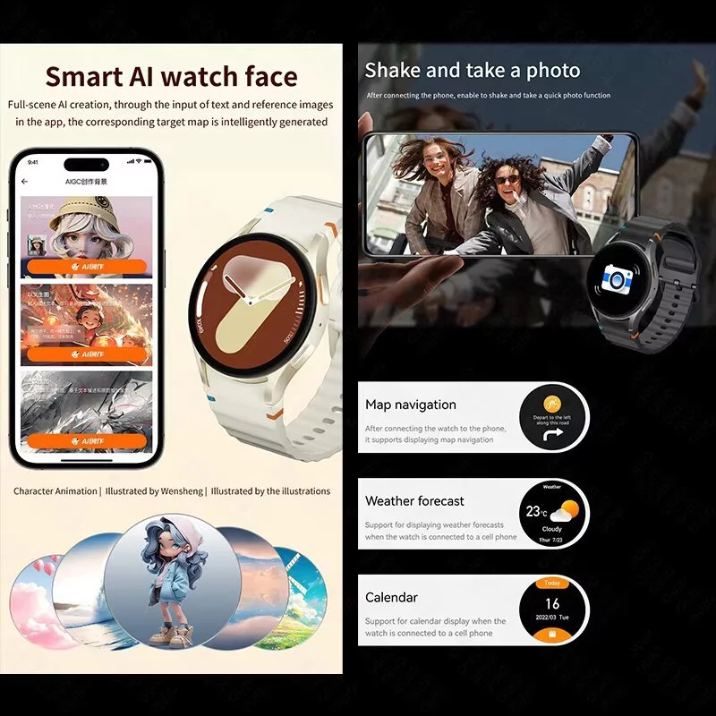 Novo F8 SmartWatch: Chamada Bluetooth, À Prova de Água, Compatível Android e iOS, Design Redondo‌