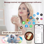 Novo F8 SmartWatch: Chamada Bluetooth, À Prova de Água, Compatível Android e iOS, Design Redondo‌