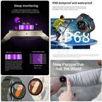 Novo F8 SmartWatch: Chamada Bluetooth, À Prova de Água, Compatível Android e iOS, Design Redondo‌