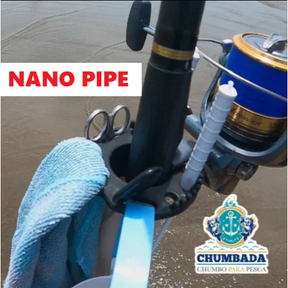 Suporte de Vara de Pesca Nano Pipe | Mini Secretaria de Pesca de Praia | CHUMBADA OFICIAL