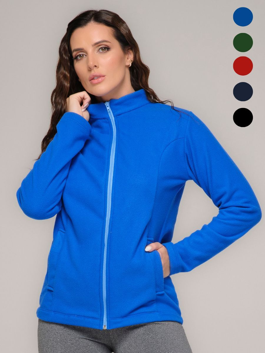 Jaqueta Blusa Soft Fleece Feminina Flanelado Gola Alta Inverno Tamanho Médio ao Plus Size