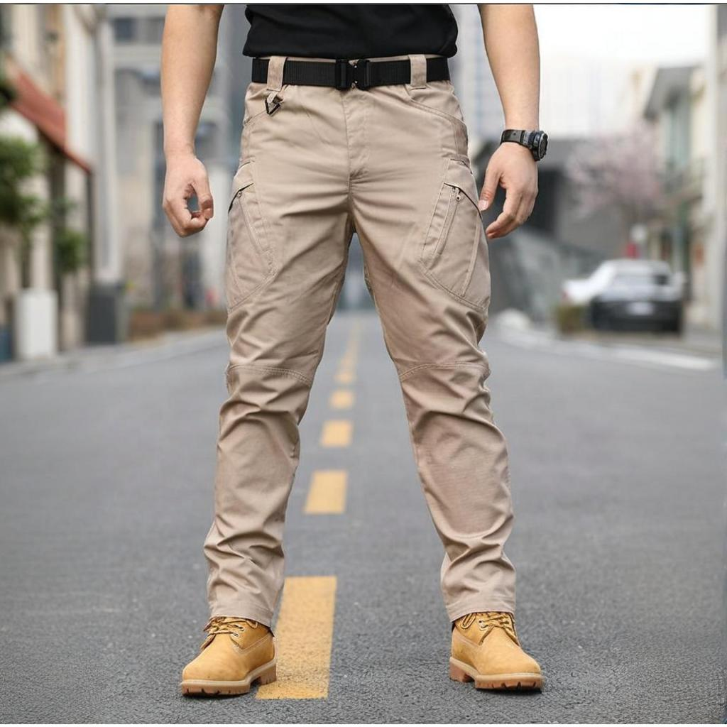 Calça Cargo Trilha Outdoor Masculina Calça Tática à Prova de Vento e Água com Bolsos Múltiplos