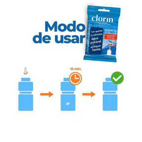 Kit 30 Pastilhas Purificadoras de Água p/ Consumo Humano - Clorin 1