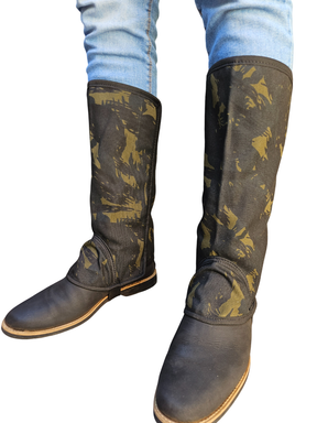 Par de Perneira De Lona Resistente Pernera Camuflada Proteção Trabalho Roça Montaria Impermeável