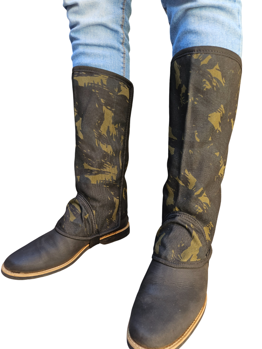 Par de Perneira De Lona Resistente Pernera Camuflada Proteção Trabalho Roça Montaria Impermeável